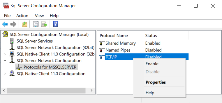 SQL Server Express Configuration Manager